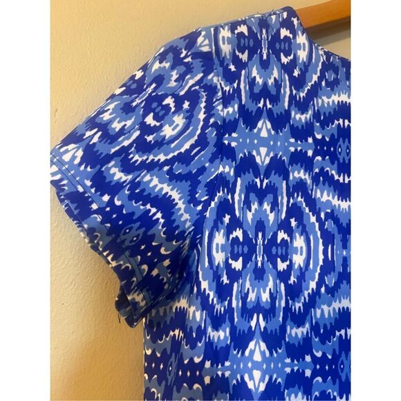 Jude Connally Size XS Tee Shirt Shift Dress Blue Geometric Kaleidoscope Print - Picture 6 of 9